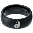 thumbnail image 2 of Tungsten Yin-Yang Band Ring 8mm Men Women Comfort Fit Black Dome Polished Size 13, 2 of 4