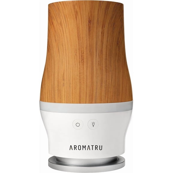 Smart Aromatherapy Waterless Oil Diffuser with WiFi Capability and App – Combine and Diffuse up to 4 Bottles of Essential Oils Simultaneously – No Water, No Mess (Light Bamboo)