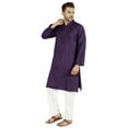 thumbnail image 3 of Atasi Indian Mens 2 Piece Kurta Pajama Set Henley NeckÂ&nbsp;Casual Long Kurta, 3 of 7