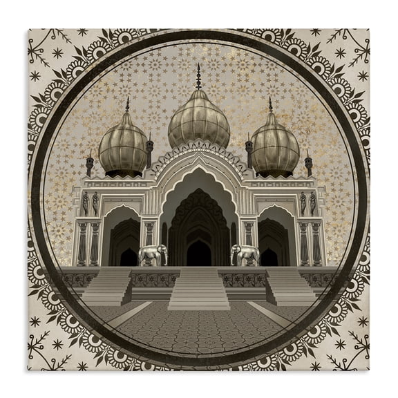 Stupell Industries Glam Classic Islamic Architecture Geometric Arabesque Pattern Canvas Art, 30 x 30, by Ziwei Li