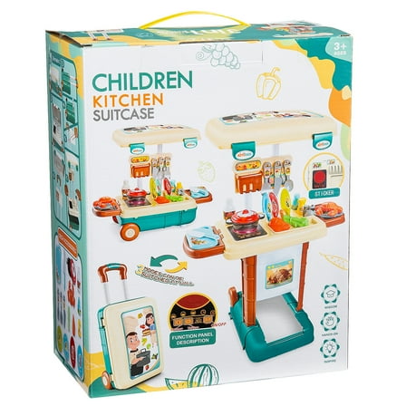 16 1/2" Plastic Kitchen-in-a-Suitcase Play Set - 18 Pieces