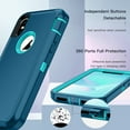 thumbnail image 5 of I-HONVA Compatible with iPhone Xs Max Case,3-Layer Military Grade Drop Protection Anti-Slip Bumper Rugged Shockproof Dustproof Protection Phone Case,Teal, 5 of 7
