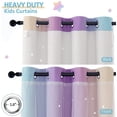 thumbnail image 2 of Anjee Blackout Curtains for Kids Girls Bedroom 2 Panel Curtains,Star Curtain Dual Layer Curtains with Sheer, 52" x 95",Blue Purple Yellow, 2 of 9