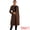 Dark Coffee, variant on Women's Long Faux Suede JFall Winter Trench Coat with Pockets XL Black