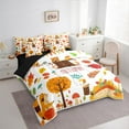 thumbnail image 4 of jejeloiu Autumn Fall Leaves Bedding Comforter Set 7pcs,Cute Squirrel Ladybug Queen Bedding Sets,Boho Plant Tree Queen Sheet Sets For Child,Luxury Bedroom Decor Reversible, 4 of 8