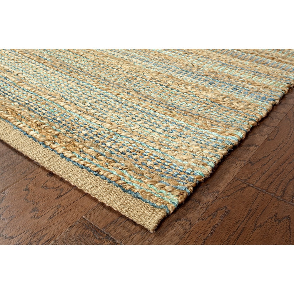 LR Home Natural Fiber Blue Green 5 Ft. x 7 Ft. 9 In. Area Rug