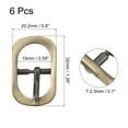 thumbnail image 2 of Uxcell 6Pack 0.59" Single Prong Belt Buckle Oval Center Bar Buckles for Leather Craft, Bronze, 2 of 6
