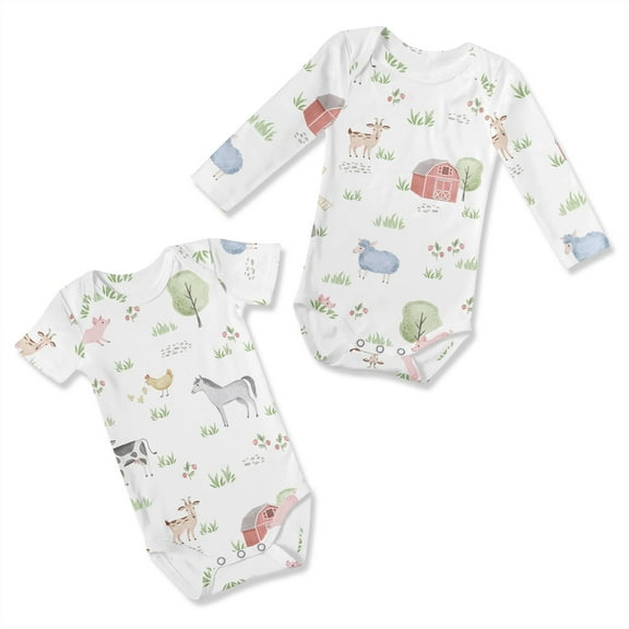 Sweet Jojo Designs Farm Animals Multicolor 6-12M Baby Clothes Bodysuits