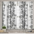 thumbnail image 2 of Ambesonne Tree of Life Valance & Curtain, Monochrome Tree Leaves, 55"x36", White and Black, 2 of 6