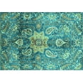 thumbnail image 1 of Ahgly Company Indoor Rectangle Abstract Turquoise Blue Modern Area Rugs, 6' x 9', 1 of 4
