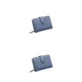 thumbnail image 3 of Minnieouse Cartera de cuero plegable para fiestas, banquetes, citas, monedero de almacenamiento portátil, tarjetero de viaje, billetera azul Azul 2piezas, 3 of 6