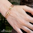 thumbnail image 4 of 555Jewelry Stainless Steel Double Wire Cuff Open Bangle Bracelet for Women & Girls, Rose Gold, 4 of 5