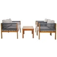 thumbnail image 3 of SAFAVIEH Wilson Outdoor Patio 4 Piece Conversation Set, Grey/Light Grey, 3 of 14