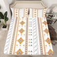 thumbnail image 2 of Manfei Bohemian Aztec Full Size Sheets, Hippie Geometric Triangle Rhombus Bed Sheets, Orange Teal White Sheet Sets, Breathable Home Decor 4-Piece, 2 of 7