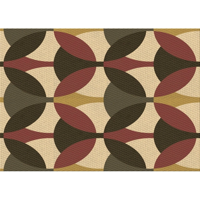 Ahgly Company Tapis d'Intérieur Lavables en Machine Rectangle Transitionnel Rouge Brun, 2' x 3'