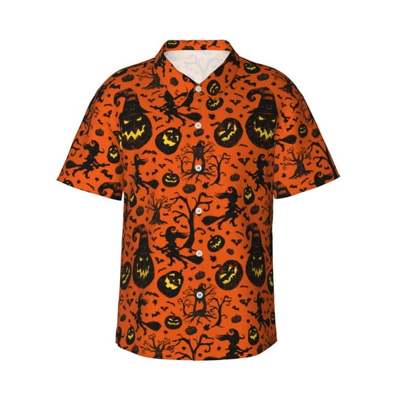 Haiem Halloween3 Printed Hawaiian Shirt for Men - Men’s Casual Beach Summer Shirts - Stretch Fabric with Modern Fit-3X-Large