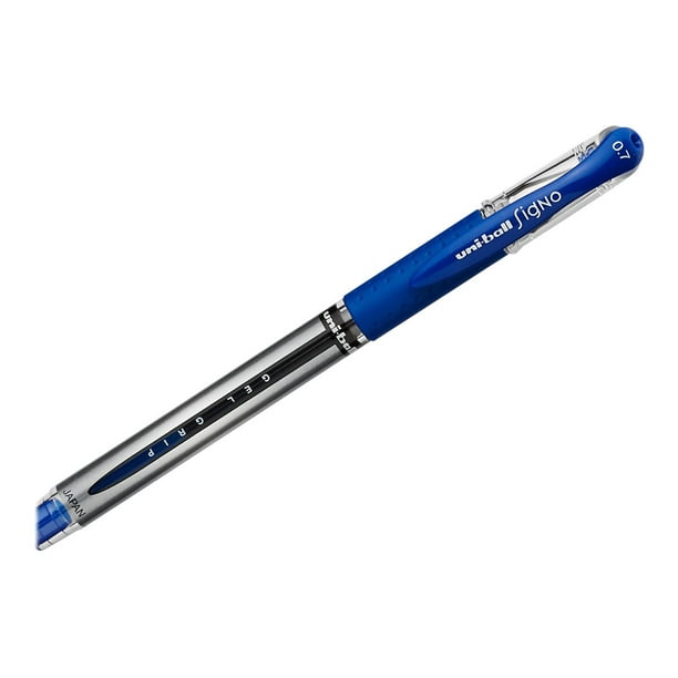 Uni-ball Gel Grip - Stylo Roller - Bleu - Encre Gel Pigmentaire - 0,7 mm - Moyen