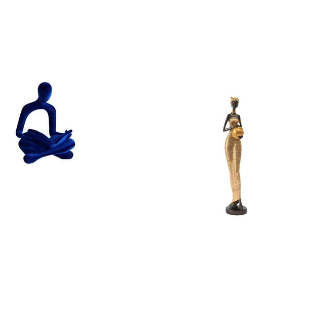 Escultura de figura humana de pensador abstracto, decoración artística versátil para oficina, bar, boda y figura de dama tribal africana, obra de arte
