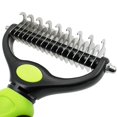 thumbnail image 3 of LLC Double-Sided Pet Grooming Brush - Undercoat Rake Comb for Dogs and Cats, Extra Wide, Green, 3 of 5