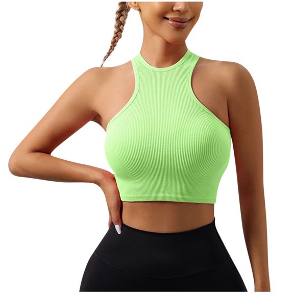 BSDJILFG Sleeveless Tank Tops for Women Y2K Juniors Crop Top Summer Casual Crewneck Workout Basic Shirt