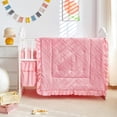 thumbnail image 3 of Juego de Ropa de Cama UOZZI 3 piezas para Cuna con Volantes en Rosa, 3 of 9