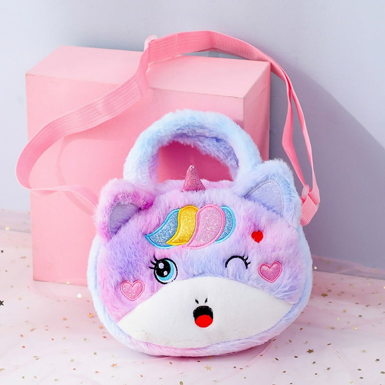 Unicorn Toddler Tote Bag, Colorful Plush Princess Cute Unicorn