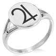 thumbnail image 1 of Stainless Steel Solar System Planetary Jupiter Minimalist Oval Top Polished Statement Signet Ring, 1 of 1