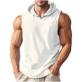 thumbnail image 2 of JTSRKL Mens V Neck Sleeveless Hoodies Drawstring Lightweight Breathable Summer Tank Tops Casual Cooling Muscle Gym Active Pullover Tops, 2 of 6