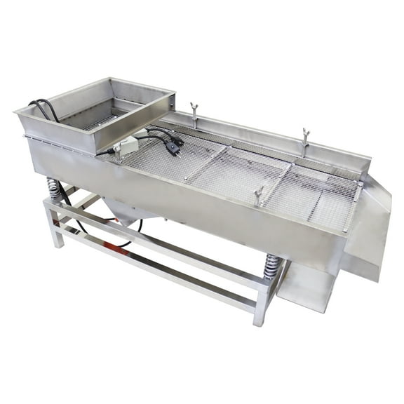 Electric Linear Sifter Machine Stainless Steel Vibrating Screen 1 Layer 9mm Square Grid Screen 2 Motor