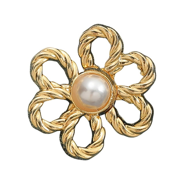 8pcs Adjustable Waist Tightener Set - No-Sew Flower Button Clips for Jeans/Pants/Skirts, Metal Spring-Lock Belt Buckle Extender (Gold)