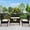 Off White Cushion, variant on 4 Pieces Outdoor Wicker Conversation Set, All-Weather Rattan Patio Furniture Sets with Arm Chairs, Tempered Glass Tabletop and Cushions, Sectional Sofa Set for Backyard, Garden, Poolside