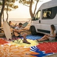 thumbnail image 3 of Arenarug 8'x10' Chenille Outdoor Area Rug, Waterproof Washable Rainbow Tropical Floral Rug for Patio Deck Porch Backyard Living Room, 3 of 7