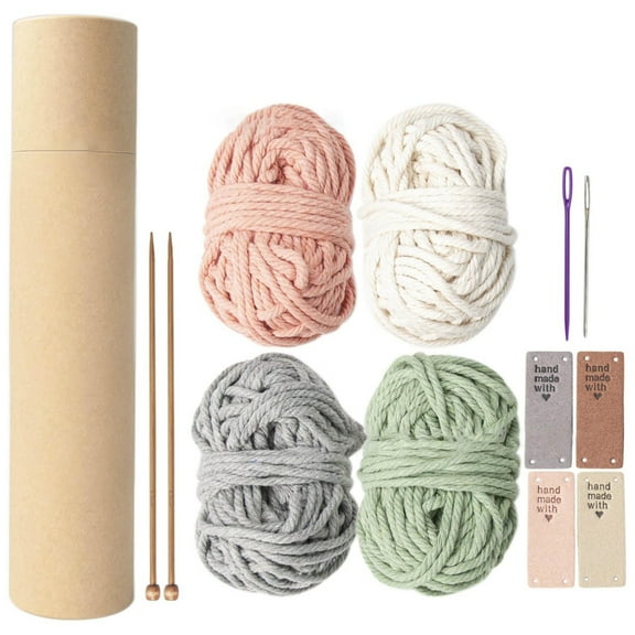 CIYISON DIY Coaster Knitting Kits for Beginners Basic Knitting Supplies Tableware Decor