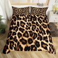 thumbnail image 4 of Leopard Print Bedding Set Queen Size Africa Cheetah Print Comforter Cover Set Safari Animal Pattern Bed Duvet Cover Set for Teens Men Women Room Decor Black Brown Leopard Bedspread Cover, 4 of 7