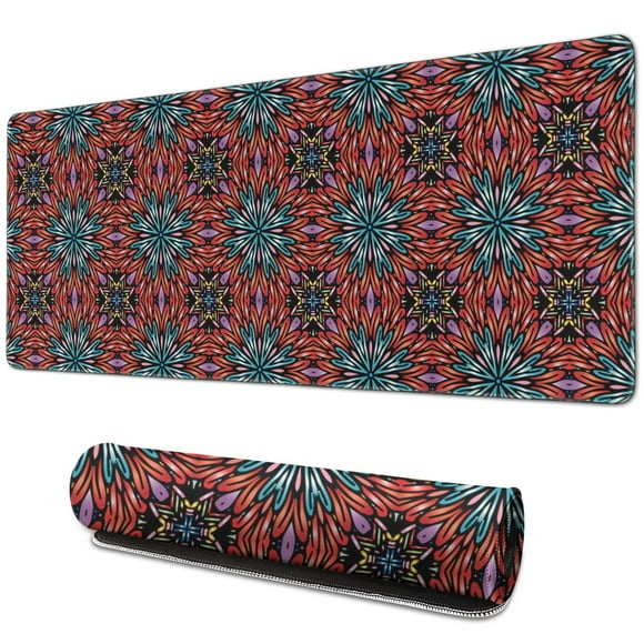 Inject Personality into Your Workspace: Cute Mandala Mouse Pad - Small Size, Non-Slip, Waterproof, Stitched Edge - Perfect for Women's Office (31.5x11.8 Inch)