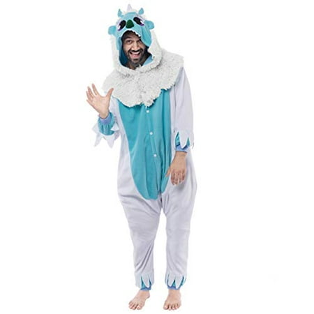 Spooktacular Creations Unisex Adult Pajama Plush Onesie One Piece Yeti Animal Costume