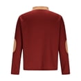 thumbnail image 3 of Hngshg Men Collared Shirts Stylish Long Sleeve Casual Patchwork Tops Textured Button Loose Pullover Tee Shirts, 3 of 5