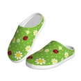 thumbnail image 2 of Wukai Daisies And Ladybugs Print Women's Indoor Bedroom Slipper Slip On Shoes, Unisex House Shoes with Anti-Skid Sole for Men, Gift for Women Men-11, 2 of 7
