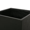 thumbnail image 5 of Fardeen Outdoor Modern Medium Cast Stone Square Planter, Black, 5 of 6