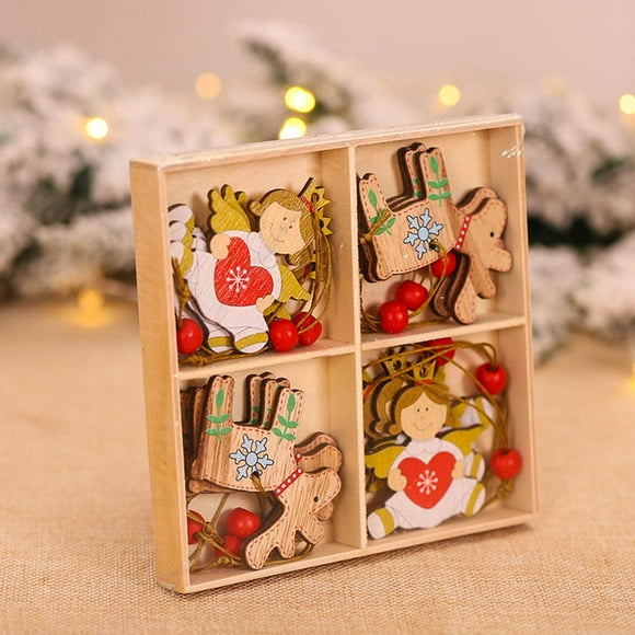 12 Adornos de Paquete para Decoración de árbol de Navidad, Colgando Adornos de árbol de Navidad Decoraciones de Vacaciones Ángel perfecl Árbol colgando decoraciones