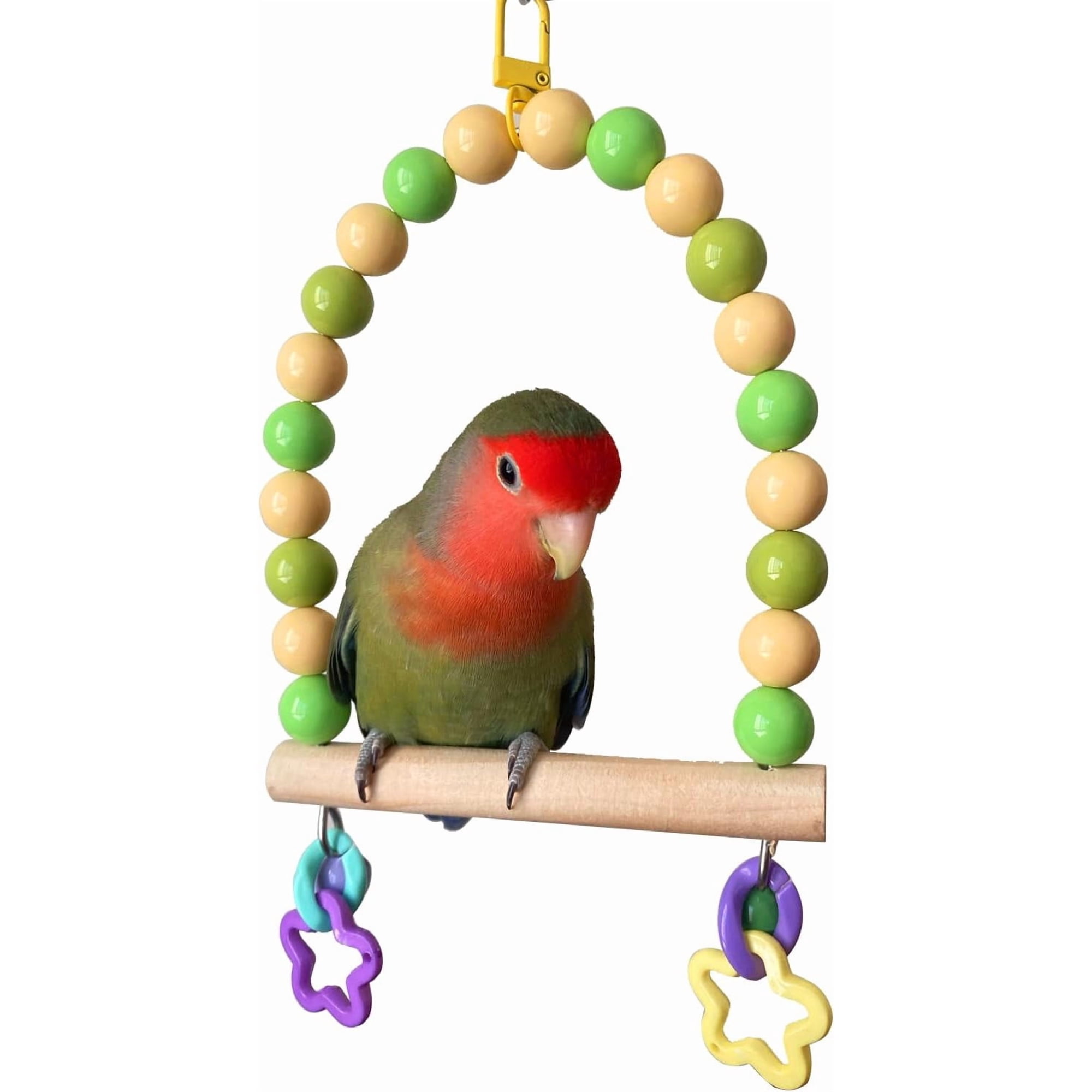 Wooden Bird Cage Swing Perch for Parakeets,Small Parrots Swings Stands