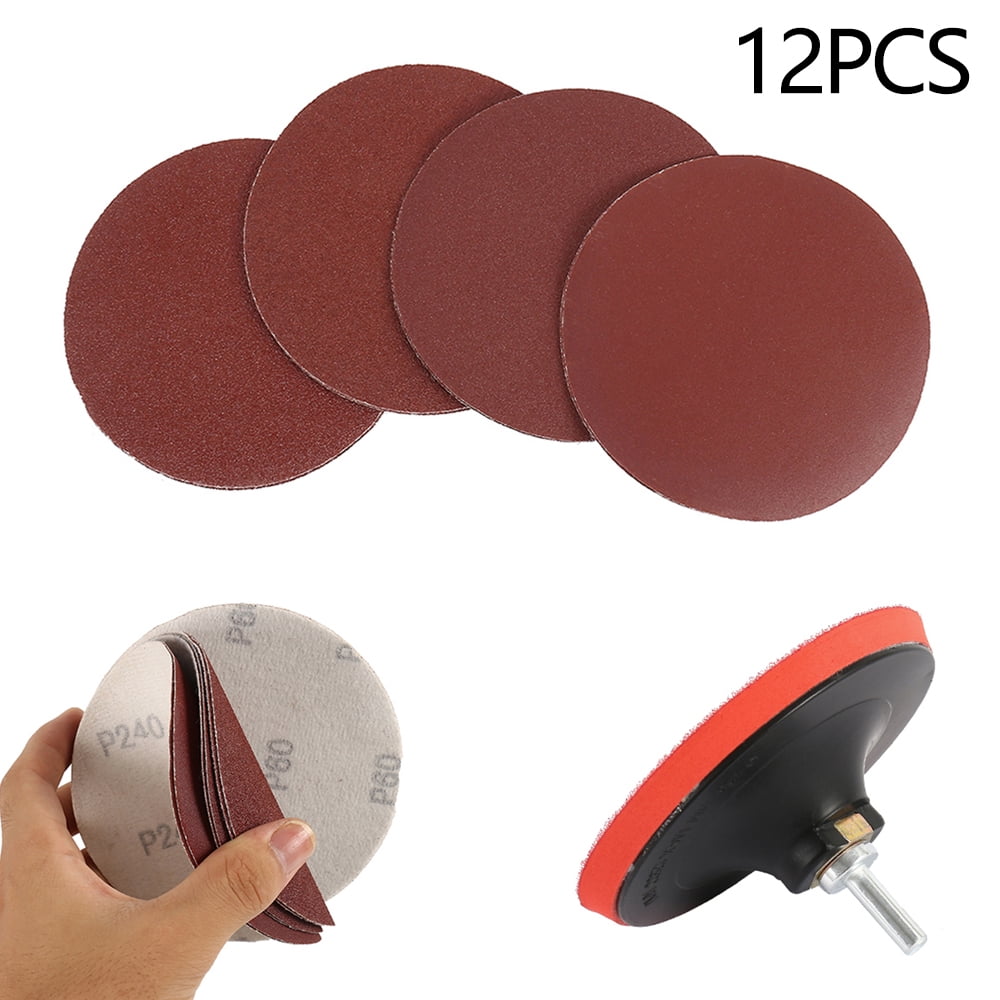 Willstar 12Pcs 5" Hook and Loop Backing Pad Sanding Discs Pad Kit for