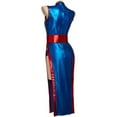 thumbnail image 4 of Chi Chi Inspired Blue Cheongsam Dress - Elegant Character Costume, 4 of 7