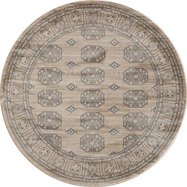 21131 Tapis d'Art 5 Pieds Collection Arbor Anatolia Tapis Rond Tissé, Beige