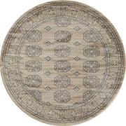 Art Carpet 21131 5 ft. Arbor Collection Anatolia Woven Round Area Rug, Beige