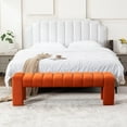thumbnail image 4 of Velvet End of Bed Bench Upholstered Modern 59" Bedroom Bench for King Bed Bench Tufted Window Bench Comfy Long Ottoman for Living Room/Entry/Indoor, 4 of 8
