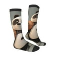 thumbnail image 3 of Picia Women Crew Soft Moisture-wicking Socks Cartoon Pandas Basketball Pattern Design Cotton Socks, One Size fit All, 3 of 9