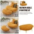 thumbnail image 5 of Aukfa 65 Inch Chaise Lounge Indoor, Corduroy Deep Seat Sofa Chair with Ottoman for Living Room, Yellow, 5 of 8