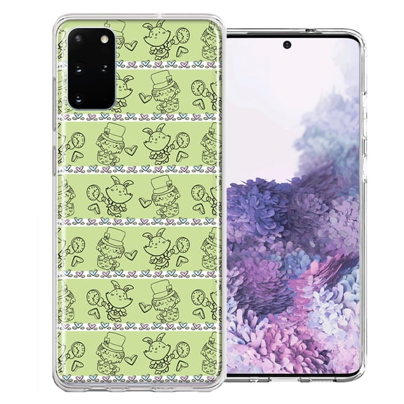 MUNDAZE For Samsung Galaxy S20 Wonderland Hatter Rabbit Design Double Layer Phone Case Cover