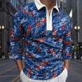 thumbnail image 2 of zuwimk Polo Shirts For Men,Men's Long Sleeve Polo Male Casual Autumn Printed T Shirt Turn Down Collar Long Sleeve Tops T Shirt Men Casual Soild Zipper Top Shirt Turn Down Blouse Long Sleeve Top Shirt, 2 of 4